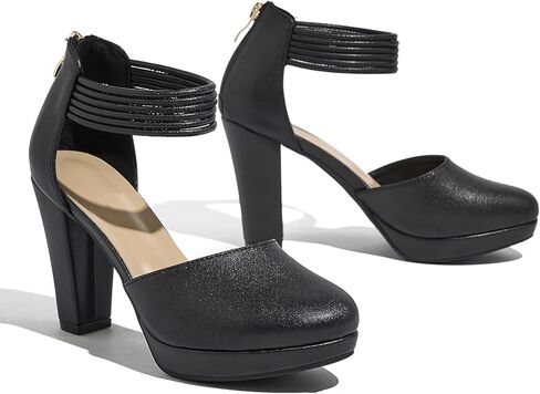 حذاء نسائي بكعب عالٍ وكعب عالٍ ومقدمة مغلقة وحزام للكاحل فستان زفاف in Kuwait