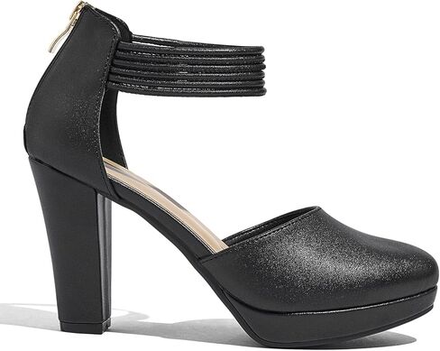 حذاء نسائي بكعب عالٍ وكعب عالٍ ومقدمة مغلقة وحزام للكاحل فستان زفاف in Kuwait