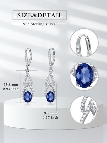 Nature Birthstone Earrings for Women 925 Sterling Silver Bride Vintage Earrings Cubic Zirconia Earrings Birthstone Christmas Jewelry Gifts for Women in Kuwait