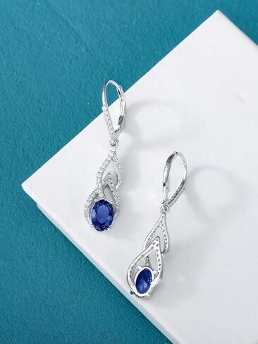 Nature Birthstone Earrings for Women 925 Sterling Silver Bride Vintage Earrings Cubic Zirconia Earrings Birthstone Christmas Jewelry Gifts for Women in Kuwait