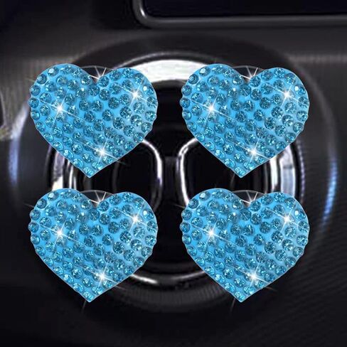 4pcs/Set Bling Bling Car Fragrance Crystal Sunflower Car Diffuser Air Freshener with Vent Clips in Saudi Arabia