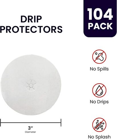 104 Candle Drip Protectors/Candle Bobeches for Devotional Candlelight Vigils, Church Service, Bobeches for Candlesticks - Box of 104 Drip Protectors/Paper Bobeche, White 3" Diameter - Candle Drip Tray in Saudi Arabia