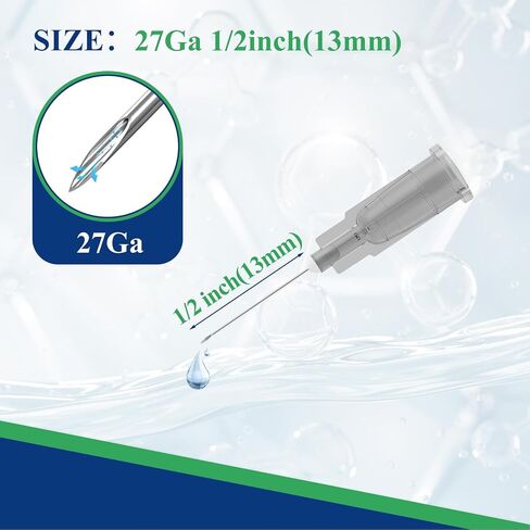 23 Gauge 5/8 Inch(16MM) Luer Lock Disposable Needle Individually Packaged for Laboratory Liquid Measurement, Plant Experimental Injection and Filling Ink(100 PCS) in Saudi Arabia