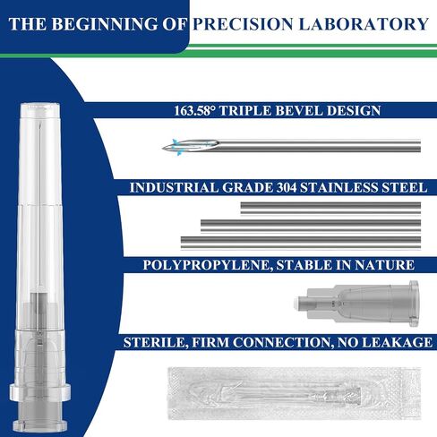 23 Gauge 5/8 Inch(16MM) Luer Lock Disposable Needle Individually Packaged for Laboratory Liquid Measurement, Plant Experimental Injection and Filling Ink(100 PCS) in Saudi Arabia