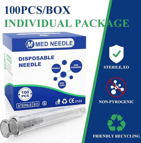 23 Gauge 5/8 Inch(16MM) Luer Lock Disposable Needle Individually Packaged for Laboratory Liquid Measurement, Plant Experimental Injection and Filling Ink(100 PCS) in Saudi Arabia