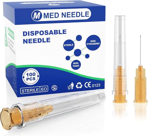 23 Gauge 5/8 Inch(16MM) Luer Lock Disposable Needle Individually Packaged for Laboratory Liquid Measurement, Plant Experimental Injection and Filling Ink(100 PCS) in Kuwait