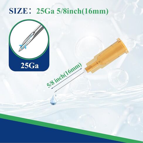 23 Gauge 5/8 Inch(16MM) Luer Lock Disposable Needle Individually Packaged for Laboratory Liquid Measurement, Plant Experimental Injection and Filling Ink(100 PCS) in Kuwait