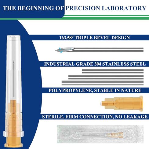23 Gauge 5/8 Inch(16MM) Luer Lock Disposable Needle Individually Packaged for Laboratory Liquid Measurement, Plant Experimental Injection and Filling Ink(100 PCS) in Kuwait