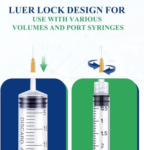 23 Gauge 5/8 Inch(16MM) Luer Lock Disposable Needle Individually Packaged for Laboratory Liquid Measurement, Plant Experimental Injection and Filling Ink(100 PCS) in Kuwait