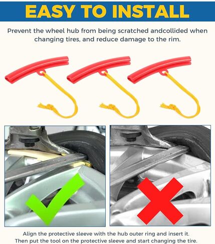 5PCS Rim Protector,Wheel Rim Protector,Car Accessories Wheel Protectors Rim,Car Tire Changing Rim Protector,Tire Replacement Rim Edge Protector Tool,Wheel Changing Rim Savers for Car (Red) in Saudi Arabia