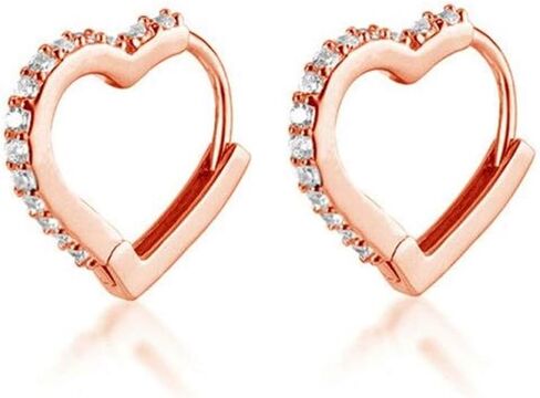 تشيكوسلوفاكيا الحب القلب Huggie أقراط هوب صغيرة للنساء الفتيات المراهقات 925 الفضة الاسترليني كريستال القلب Daith الغضروف مسمار الحد الأدنى الأطواق النائمة لطيف عيد ميلاد عيد الميلاد عيد الحب هدايا عيد الأم المجوهرات in Kuwait