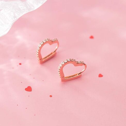 تشيكوسلوفاكيا الحب القلب Huggie أقراط هوب صغيرة للنساء الفتيات المراهقات 925 الفضة الاسترليني كريستال القلب Daith الغضروف مسمار الحد الأدنى الأطواق النائمة لطيف عيد ميلاد عيد الميلاد عيد الحب هدايا عيد الأم المجوهرات in Kuwait
