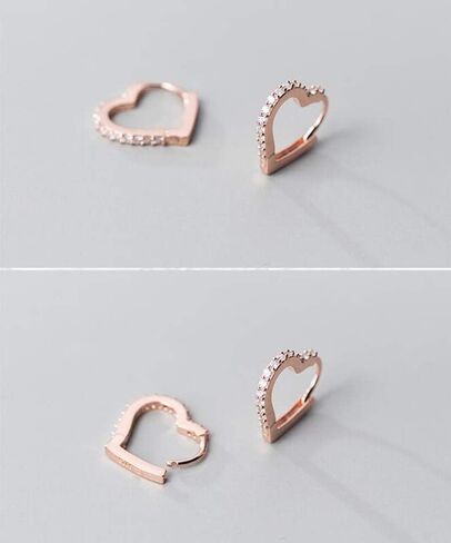 تشيكوسلوفاكيا الحب القلب Huggie أقراط هوب صغيرة للنساء الفتيات المراهقات 925 الفضة الاسترليني كريستال القلب Daith الغضروف مسمار الحد الأدنى الأطواق النائمة لطيف عيد ميلاد عيد الميلاد عيد الحب هدايا عيد الأم المجوهرات in Kuwait