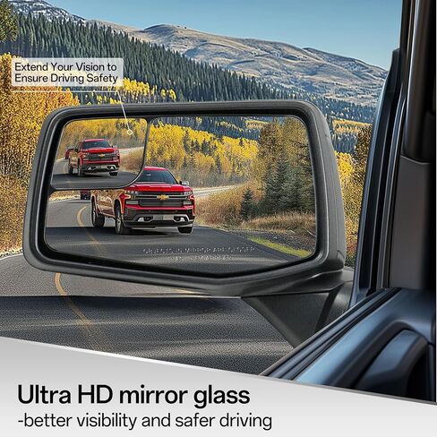 Passenger Right Side Door Mirror for 2019-2024 Chevy Silverado 1500, with Heated Power and Convex Blind Spot Glass Temperature Sensor Manual Folding, Replace#GM1321583(7 Pins) in Kuwait