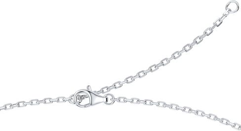 THELANDA Genuine Moissanite Sterling Silver Moon and Sun Round Plain Pendant Necklace, Adjustable 18-20 Inch Chain with Lobster Clasp, Fine Jewelry Gift for Women in Kuwait