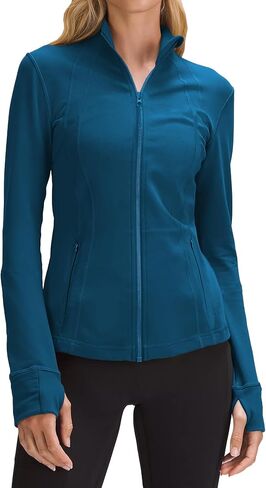 PINSPARK Women's Running Jacket Athletic Full Zip Lightweight Track Jackets Slim Fit Yoga Workout Tops in Saudi Arabia