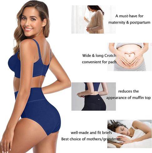 K-CHEONY Women's Underwear High Waisted Cotton Briefs Breathable Full Coverage Panties Multipack Regular and Plus Size in Saudi Arabia