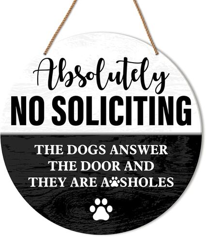 No Soliciting Sign for Front Door, Unwelcome Wooden Hanging Sign for House Front Door Porch Decor Rustic Wall Decoration in Saudi Arabia