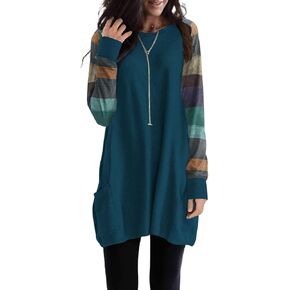 Soesdemo Womens Tunic Top Long Sleeve Crew Neck Shirts Casual Fashion Soft 2024 Fall Outfits with Pockets