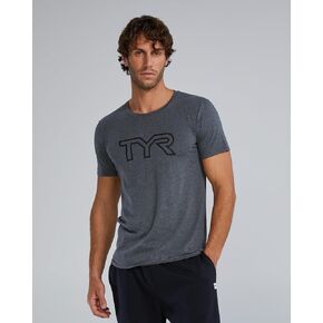 TYR R28173255M Tri Lg Logo Tee -UX Charcoal Heather M