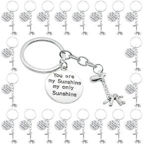 PHAETON 20PCS Giraffe Gift Key Chain You Are My Sunshine Keychain Giraffe Lover Gift Inspirational Gift Encouragement Gift for Friend Griaffe Keychains for Women Men