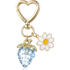 Cute Strawberry Keychain Flower Daisy Keychain for Men And Women Keychains Bag Charms Accessories Holiday Gifts