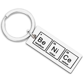 Funny Chemistry Element Keychain Gift Creative Chemical Periodic Table Character Words Quote Keychain for Women Men Girls