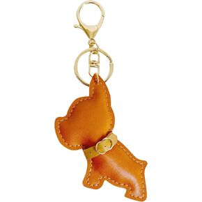 QTMY Leather Dog Keychain Keyring for Women,Purse Charms for Handbags,248