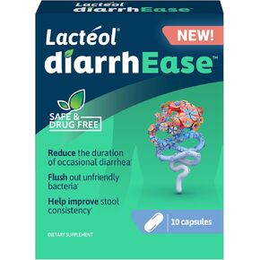 Lactéol DiarrhEase- a Safe, Drug Free and Clinically Tested Postbiotic Strain That Helps Soothes Occasional Digestive Upset and Shortens The Duration of Occasional Diarrhea, 10 Count