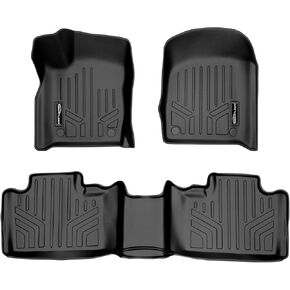SMARTLINER Custom Fit Floor Liners - Fits 2016-2021 Jeep Grand Cherokee & Dodge Durango - 1st & 2nd Row Liner Set - All Weather Floor Liners - Black