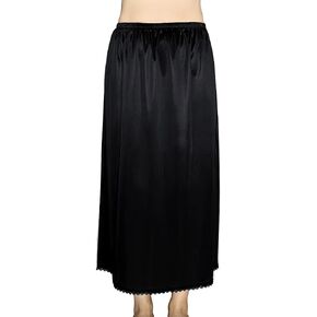 Women's Half Slips for Under Dresses Anti-static Elastic Waist Lace Plus Size Long Underskirt