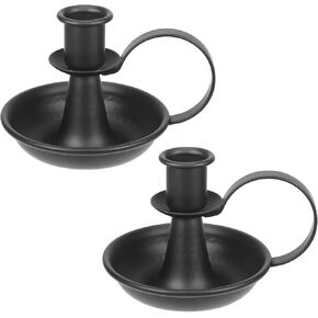 Retro Black Candlestick Holders, Iron Taper Candle Holders Set of 2, Candle Sticks Holder Decor for Wedding Party Home Table Mantel