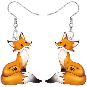 Cute Fox Earrings Fashion Jewelry Acrylic Drop Dangle Earrings for Women Girls Party Favors Fox Gifts Charms