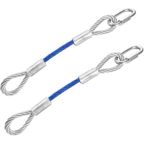 2PCS Trailer Safety Cables 12", Trailer Safety Towing Cables Extension with Snap Hook Safety Latches 12000 Lbs Loading, Extension Safety Cables (One Pairs)