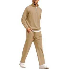 COOFANDY Men's Tracksuit 2 Piece Relaxed Fit Half-zip Sweatsuits Athletic Running Jogging Suit Sets