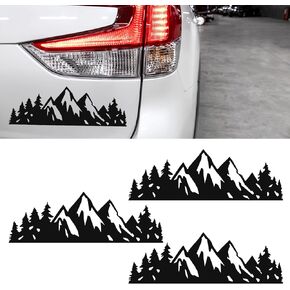 3PCs Snow Mountain Tree Decal Sticker Waterproof Mountains Graphic Logo Decals Universal Car Vinyl Decal Sticker Decoration Car Body Door Side Trunk Windows Exterior Accessories Sticker Decal