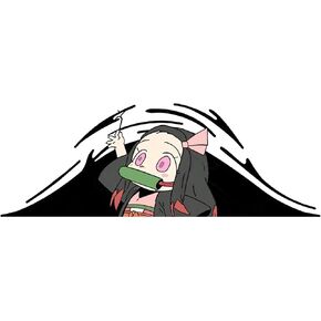 SS&Ds Nezuko Demon Slayer Peeking Vinyl Decal Sticker 7 X 2.5 Inch for Cars, Trucks, Motorcycles, Boats, Laptops, Tablets & Skateboard SS&Ds - 1291