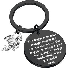 ENSIANTH Dragon Keychain Dragon Lover Gift Animal Lover Gift Inspirational Dragon Jewelry for Friend