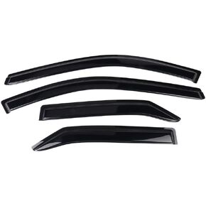 Tape on External Window Visor Deflector Compatible with 2015-2017 Toyota Camry Sedan Only, Slim Tinted Acrylic Resistant Shield Cover Wind Sun Rain Guard by IKON MOTORSPORTS