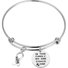 BNQL in This Family Nobody Fights Alone Bracelet Necklace Cancer Awareness Gifts