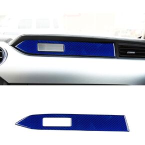 YAMUDA Compatible with 1PCS Carbon Fiber Sticker Front Passenger Console Panel Trim Strip Accessories for Ford Mustang 2015 2016 2017 2018 2019 2020 2021(Blue)