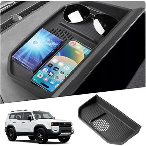 FIILINES Dashboard Storage Tray for Toyota Land Cruiser Prado 2024 2025, Dash Center Console Organizer Interior Accessories Black