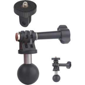 20mm Ball to Action Camera Mount for Gopro Adapter, Compatible with Bulletpoint Dash Mount Arm, Corrugated Anti-Slip Ball (Aluminum)