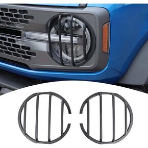 for Bronco Headlight Guard Cover Protector Trim for Ford Bronco 2021 2022 2023 Black Exterior Accessories 2pcs