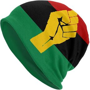 Black Power Pan African Flag Slouchy Beanie Hat for Men/Women Hip-Hop Soft Lightweight Running Headwear Cap Baggy Skull Sleep Scarf Thin Knit Hat