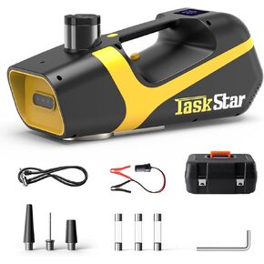 Electric Car Jack, 12 V Hydraulic Car Jack (Lifting Range: 6.1~17.7 inch) with Tire Inflator Pump and LCD Display, 5 Ton Portable Car Jack Kit for SUV MPV Truck Change Tires Garage Repair