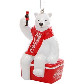 Kurt S. Adler YAMCC1124 Coca-Cola Polar Bear Ornament, 3.5", Red for Christmas