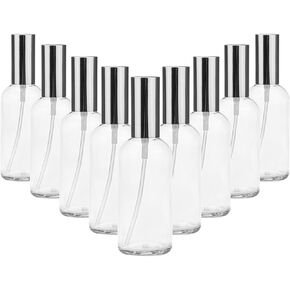 Foraineam 12 Pack 100ml / 3.4 oz. Clear Glass Spray Bottles for Perfume, Essential Oils, Cleaning Products