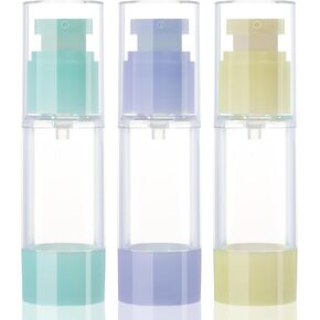 RONRONS 1oz 30ml Airless Pump Bottles, Refillable Leak Proof Travel Pump Bottle Toiletry Cosmetic Skincare Containers for Lotion Toner Gel Foundation (3 Pieces)