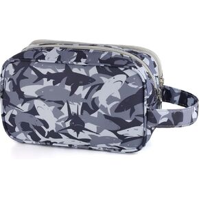 Kids Toiletry Bag for Boys, Travel Toiletry Bag for Little Young Boys Waterproof Hanging Wash Bag Toddler Traveling Toiletries, Games Camo Blue